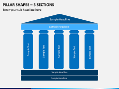Pillar Shapes – 5 Sections PPT slide 1