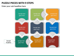 Puzzle Pieces with 9 Steps PPT slide 2