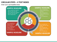 Circular Steps – 4 Text Boxes PPT Slide 2