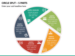 Circle Split – 5 Parts PPT Slide 2