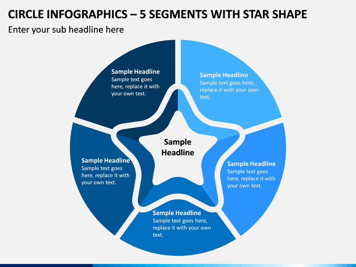 Circle Infographics – 5 Segments with Star Shape PPT slide 1