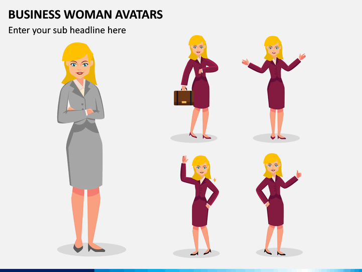 Business Woman Avatars PowerPoint Template | SketchBubble
