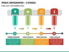 Pencil Infographic – 4 Stages PPT Slide 2