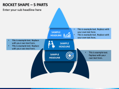Rocket Shape – 5 Parts PPT Slide 1