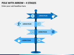 Pole With Arrow – 4 Stages PPT Slide 1