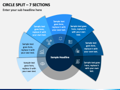 Circle Split – 7 Sections PPT slide 1