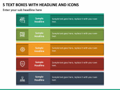 5 Text Boxes with Headline and Icons PPT slide 2
