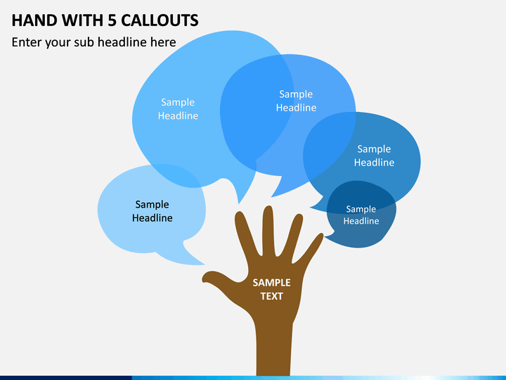 Hand With 5 Callouts PPT Slide 1