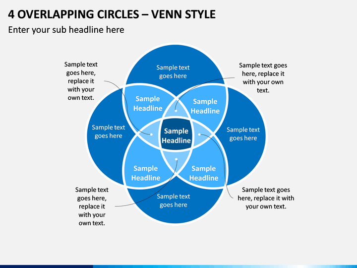 4 Overlapping Circles - Venn Style PPT slide 1