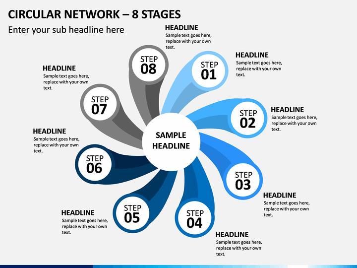 Circular Network – 8 Stages PPT Slide 1