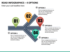 Road Infographics – 4 Options PPT Slide 2