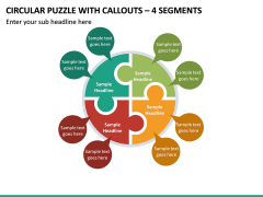 Circular Puzzle with Callouts - 4 Segments PPT slide 2