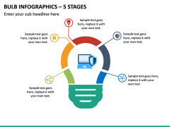 Bulb Infographics – 5 Stages PPT slide 2