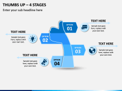 Thumbs Up – 4 Stages PPT Slide 1