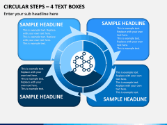 Circular Steps – 4 Text Boxes PPT Slide 1
