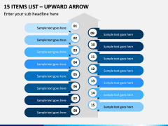 15 Items List – Upward Arrow PPT slide 1