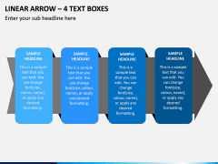 Linear Arrow – 4 Text Boxes PPT Slide 1