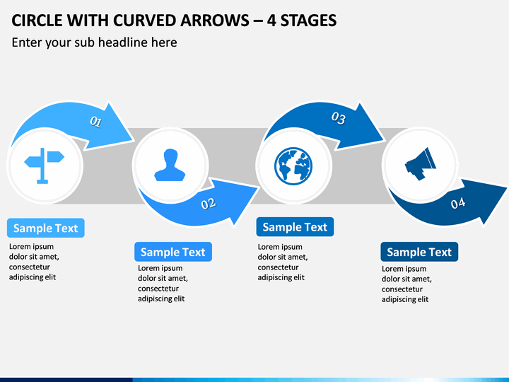 Circle With Curved Arrows – 4 Stages PPT Slide 1