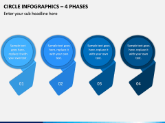 Circle Infographics - 4 Phases PPT slide 1