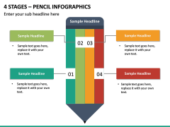 4 Stages – Pencil Infographics PPT slide 2