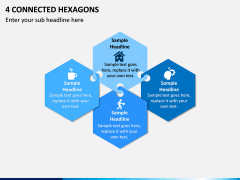 4 Connected Hexagons PPT slide 1