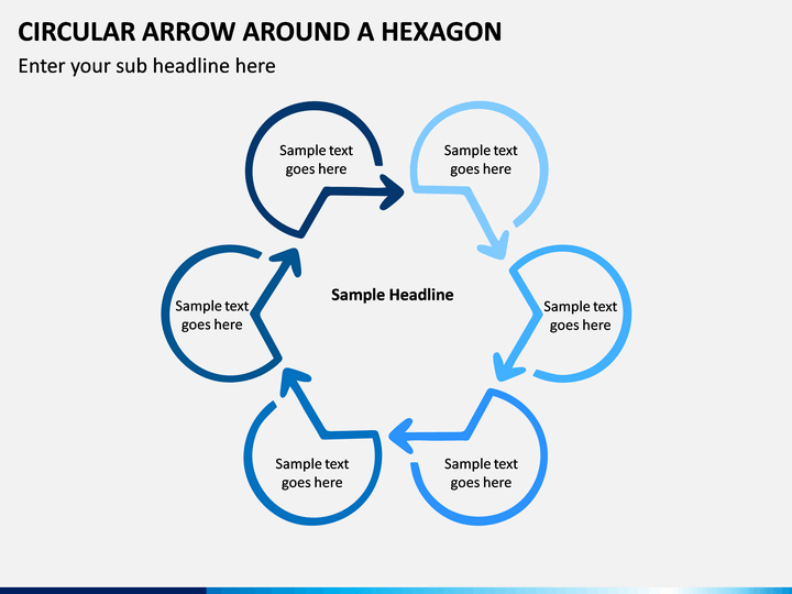 Circular Arrow Around a Hexagon PPT slide 1