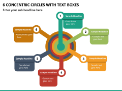 6 Concentric Circles with Text Boxes PPT slide 2