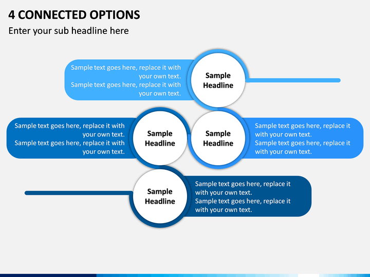 4 Connected Options PPT slide 1