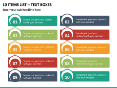 10 Items List – Text Boxes PPT slide 2