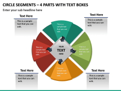 Circle Segments – 4 Parts With Text Boxes PPT Slide 2