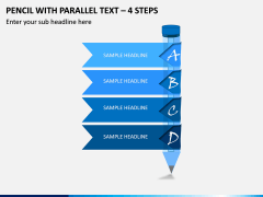 Pencil With Parallel Text – 4 Steps PPT Slide 1