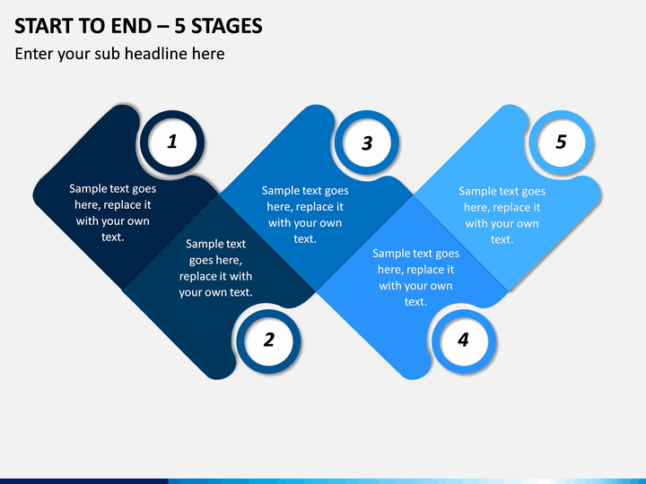 Start To End – 5 Stages PPT slide 1