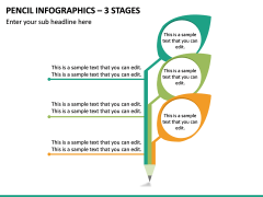 Pencil Infographics – 3 Stages PPT Slide 2