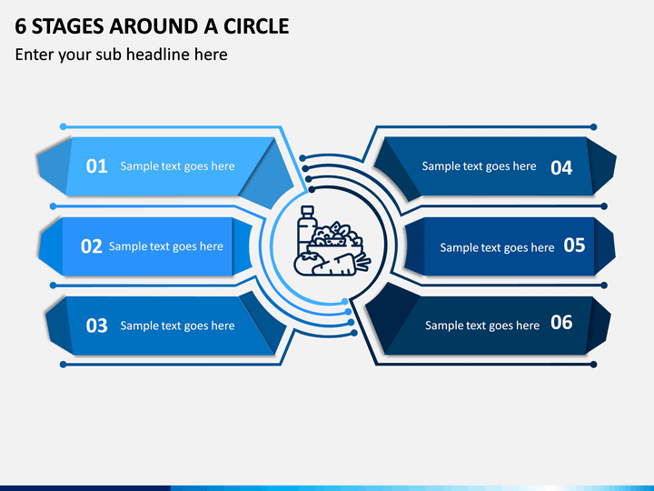 6 Stages Around A Circle PPT slide 1