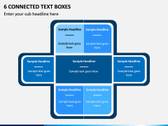 6 Connected Text Boxes PPT slide 1