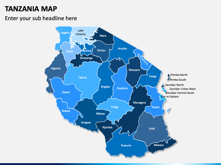 Tanzania map PPT slide 1