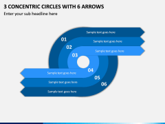 3 Concentric Circles with 6 Arrows PPT slide 1