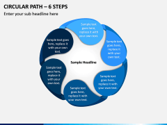 Circular Path – 6 Steps PPT slide 1