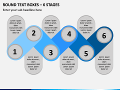 Round Text Boxes - 6 Stages PPT Slide 1