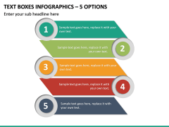 Text Boxes Infographics – 5 Options PPT slide 2