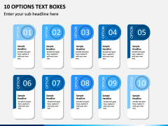 10 Options Text Boxes PPT slide 1