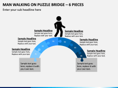 Man Walking On Puzzle Bridge – 6 Pieces PPT Slide 1