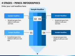 4 Stages – Pencil Infographics PPT slide 1