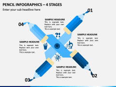 Pencil Infographics – 4 Stages PPT Slide 1