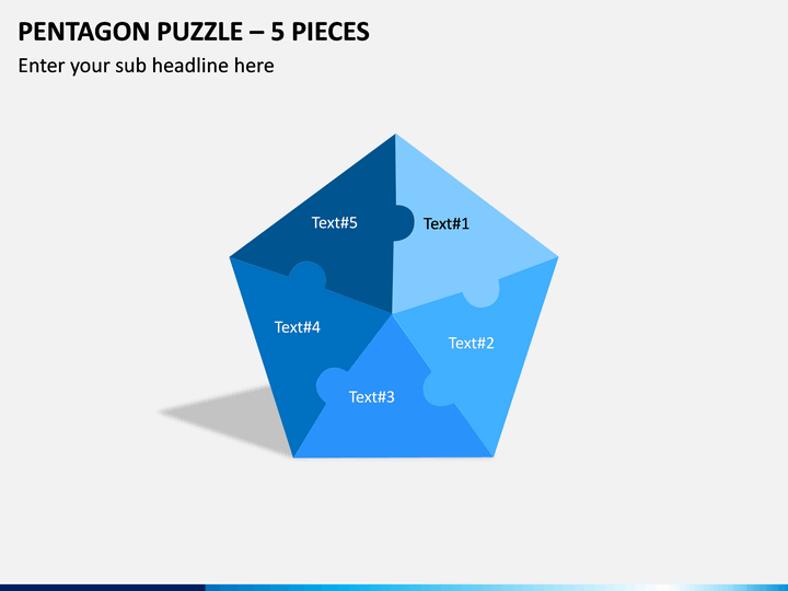 Pentagon Puzzle – 5 Pieces PPT Slide 1