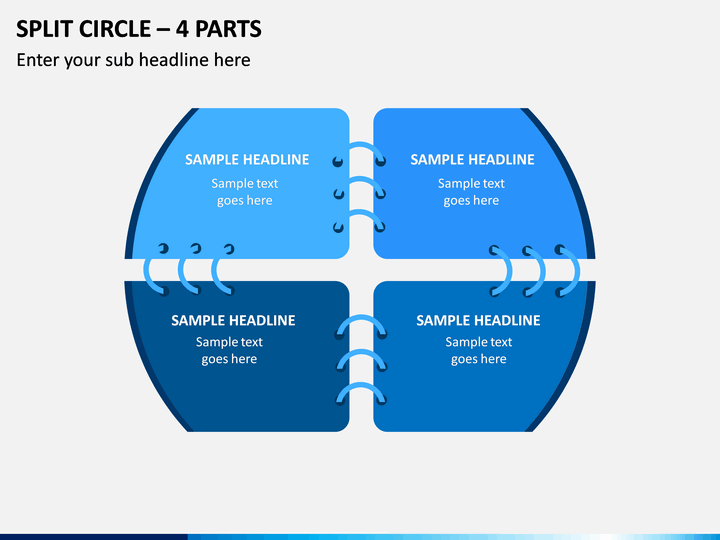Split Circle – 4 Parts PPT Slide 1