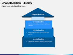 Upward Arrow – 3 Steps PPT slide 1