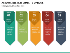 Arrow Style Text Boxes – 5 Options PPT slide 2