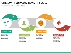 Circle With Curved Arrows – 4 Stages PPT Slide 2