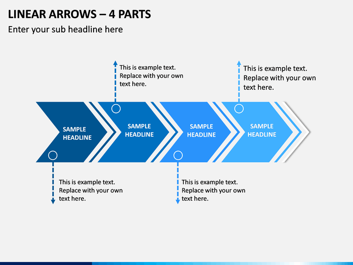 Linear Arrows – 4 Parts PPT Slide 1